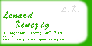 lenard kinczig business card